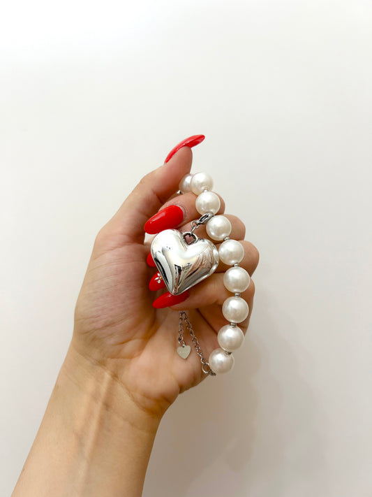 Bracciale Perle Doppie e Cuore