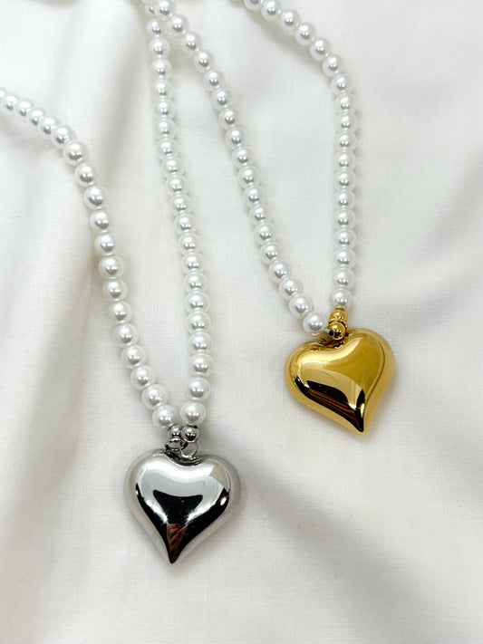 Collana Cuore con Perle